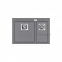 Virtuvės plautuvė AQUASANITA Delicia SQD150W 202 Alumetallic - Cold grey, uždaromas ventilis