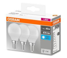 KOMPLEKTAS 3x LED Elektros lemputė P40 E14/4,9W/230V 4000K - Osram