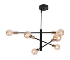 Sietynas ant stulpo ONYX 6xE27/60W/230V juodas/aukso