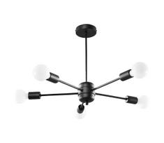 Sollux SL.1022 - Sietynas ant stulpo LANGO 5xE27/60W/230V juodas