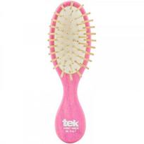 TEK Natural Small Purse Hairbrush Plaukų šepetys mažas, ovalo formos, Rožinis