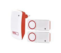 RINKINYS Belaidis durų skambutis + 2x mygtukai 230V IP44