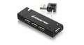 IOGEAR 4 Port USB 2.0 Hub GUH285W6, 480Mbit/s, Black,