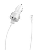 Devia Smart Series Dual USB Car Charger Kit with Lightning Cable (MFi) (2.4A, 2 USB) - White