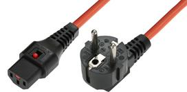 MicroConnect Powercord Schuko CEE 7/7 male  (angled) - C13 IEC Lock black