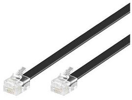 MicroConnect Modular Straight RJ12 6C/6P 2m Flat cable, Black