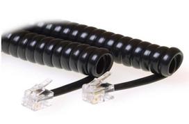 MicroConnect RJ10-RJ10 1,5M M/M Black Coiled cable