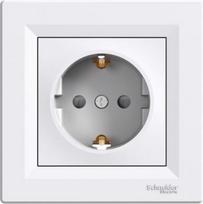 Socket outlet, 1-gang, with frame, with side grounding, 16A, white, Asfora EPH2900221 | 3606480526107