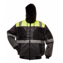 Striukė BoSafety WJ-PILOT-0604 su iššsegamu kailiu, pilka/geltona