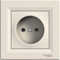 Socket outlet, 1-gang, with frame, 16A, cream, Asfora EPH3000123 | 3606480526237