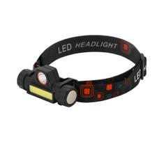 LED Įkraunamas priekinis žibintuvėlis LED/1200mAh juodas/raudonas
