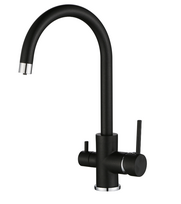 Plautuvės maišytuvas su jungtimi vandens filtrui AQUASANITA Sabiaduo 2963, 601 Black - Metallic