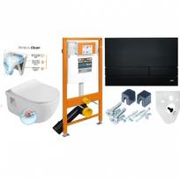 WC komplektas WERIT rėmas su mygtuku ir BRILLA Rimless pakabinamas klozetas 174-91102500-00+100614+1703-458