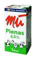 Pienas MŪ 2,5% riebumo, pasterizuotas, 1 L x, UATPZS4770265041242