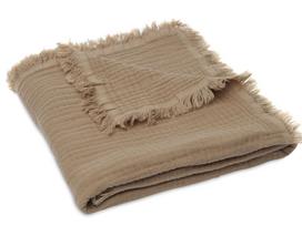 Jollein muslino pledas 120x120 cm Fringe Biscuit