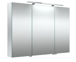 Veidrodinė spintelė su dvigubo veidrodžio durelėmis Raguvos Baldai GRAND 2102700, LED apšvietimu, IP44, 100 cm