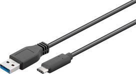 MicroConnect USB 3.2 Gen 1 C-A Cable, 1m Black, for synching and