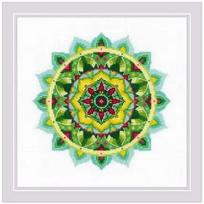 Siuvinėjimo rinkinys „Mandala (žalia-geltona)“