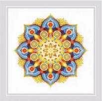 Siuvinėjimo rinkinys „Mandala (mėlyna-geltona)“