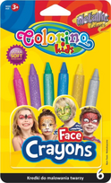 Kreidelės veidui dažyti Colorino Kids 6 blizgių spalvų