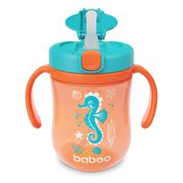 Baboo gertuvė su silikoniniu šiaudeliu, 300ml, 9+ mėn, Sealife