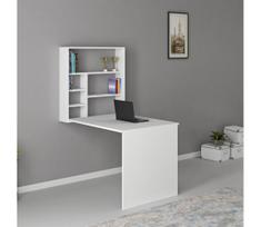 Darbo stalas su lentyna SEDIR 154,2x90 cm baltas