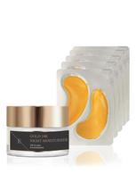 ERTH SKIN LONDON 24K GOLD drėkinamasis naktinis veido kremas (50 ml) ir paakių diskeliai (5x2 vnt.)