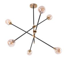 Azzardo AZ4700 - Sietynas ant stulpo SOLEN 6xG9/30W/230V juodas/aukso