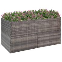 Sodo lovelis, pilkos spalvos, 157x80x80cm, poliratanas