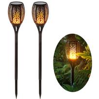 Lauko sodo LED šviestuvas su liepsnos imitacija nuo saulės XL 78cm