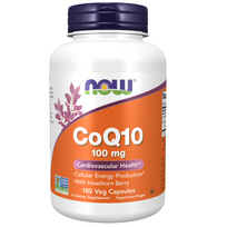 Now Foods Coenzyme Q10 100 mg with Hawthorn Berry 180 vcaps