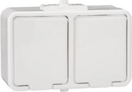 2-gang socket outlet, IP44, white, Cedar W1103020121 | 5904093445265