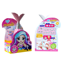 Antistresini Slime masė Mermaid Shine Pink ir Charms staigmena