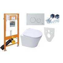 Potinkinis WERIT SWITCH rėmas su mygtuku ir WC SAT Infinitio Compact Rimless komplektas