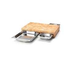 Continenta C4028 - RINKINYS 1x virtuvės pjaustymo lenta 50x32,5 cm + 3x dubunėliai fikuso