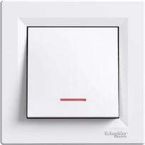 !!! EOL !!! Switch, 1-gang, one-way, with frame, with indicator window, 10AX, white, Asfora EPH1400321 | 3606480525629