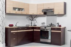 Kampinis virtuvinis komplektas ELIZA 220x210 cm wenge
