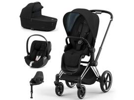 Universalus vežimėlis Cybex Priam V4 Deep Black 4in1 Chrome Black