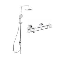 Dušo sistemos SIKO SATPIPET ir termostatinio maišytuvo GROHE Grohtherm 800 komplektas