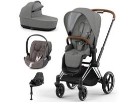 Universalus vežimėlis Cybex Priam V4 Soho Grey 4in1 chrome brown
