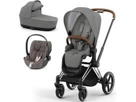 Universalus vežimėlis Cybex Priam V4 Soho Grey 3in1 chrome brown