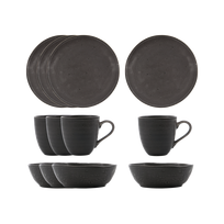 Brunch indų rinkinys Rustic Dark, 4 asmenims, su krepšiu
