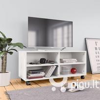 Televizoriaus spintelė su ratukais, 90x35x35cm, MDP,, Balta