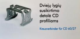 Kryžminė jungtis CD-09 profiliui su fiksatoriumi KNAUF