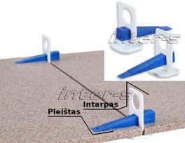 Plytelių išlyginimo sistema Inter-S | Pleištai + intarpai (30 porų komplektas),