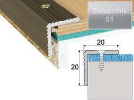Profilis Effector A35 laiptams | sidabrinis 90 cm 20x20 mm