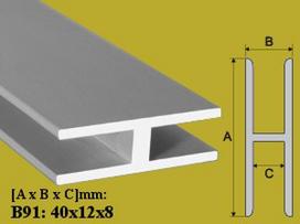 Profilis Effector H B91 | aliuminis 40x12 mm 200 cm