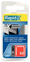 Kabės Rapid Nr. 53 nerūdyjančio plieno | 8 mm, 1080 vnt. (plast. Dėž.)