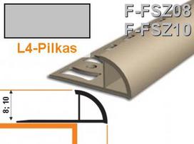 Profilis užbaigimo PVC Aspro, išorinis | 8 mm x 2.5 m, pilkas