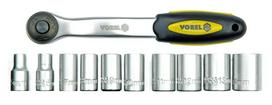 Galvučių rinkinys su rankena 11 vnt, Cr-V Vorel | 1/4" 5-14mm,11 vnt,